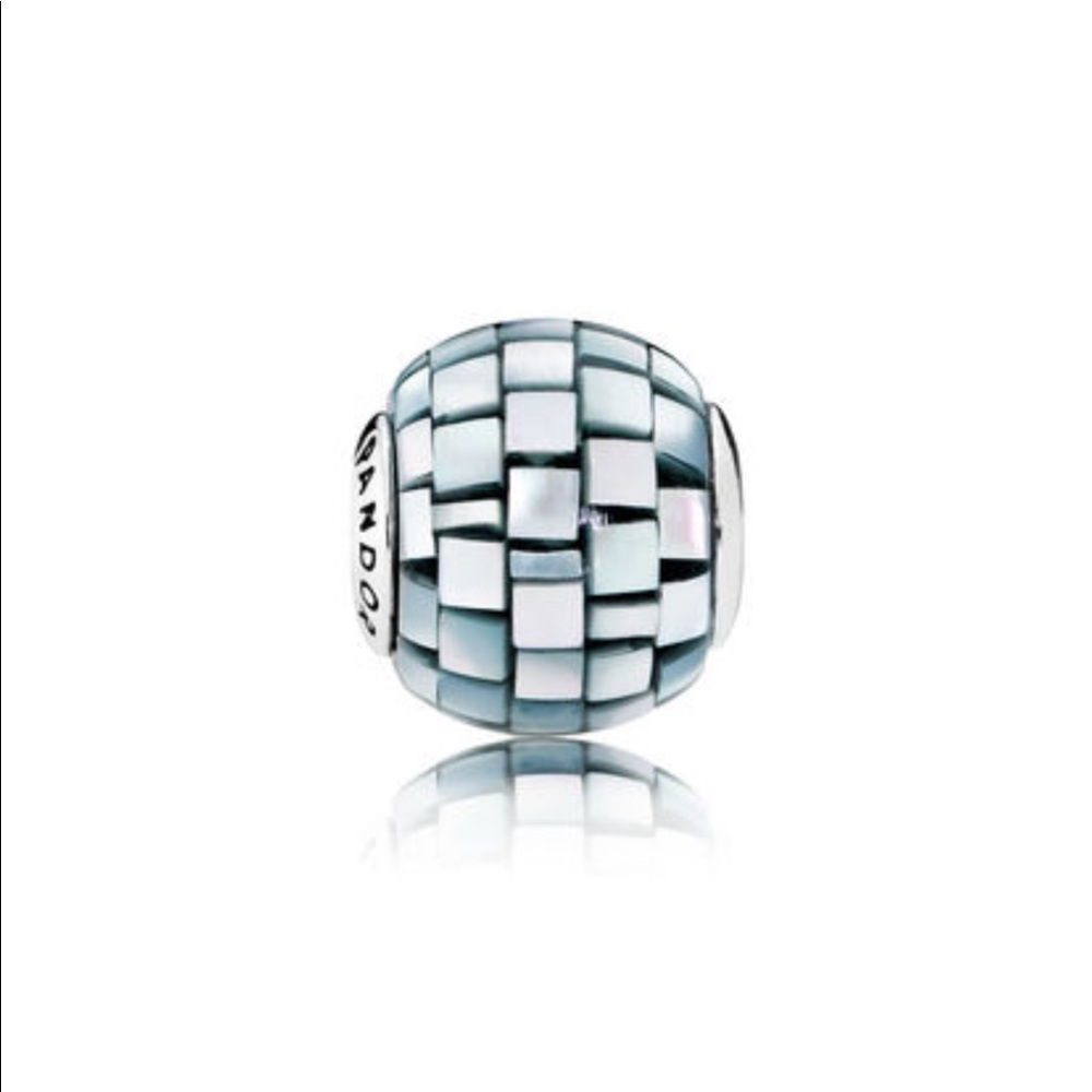 Brand New Blue-Grey Mother-of-Pearl Mosaic Charm